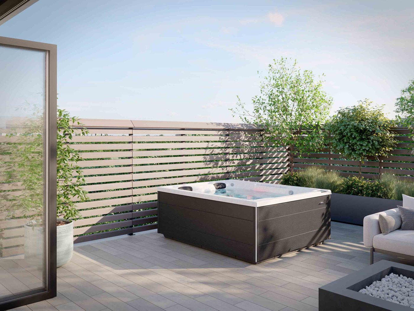 Jacuzzi hot tubs on display